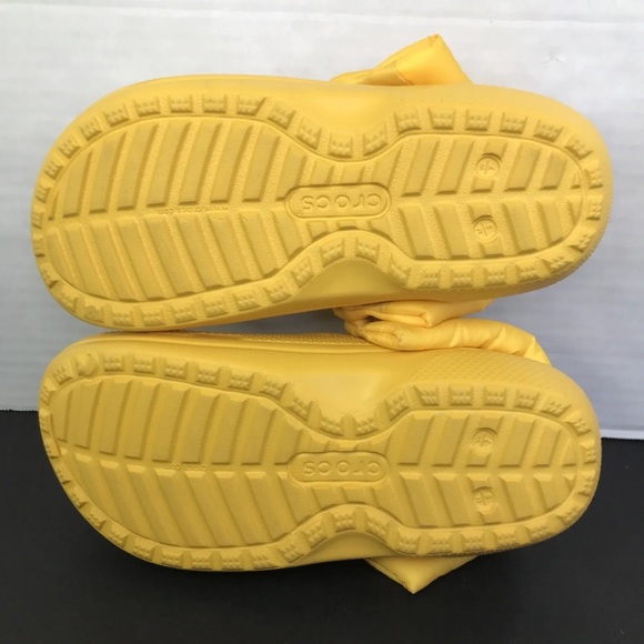 Crocs Classic Lined Neo Puff Crocband Clog Yellow Mens 5 Womens 7 Discontinued - Picture 10 of 13
